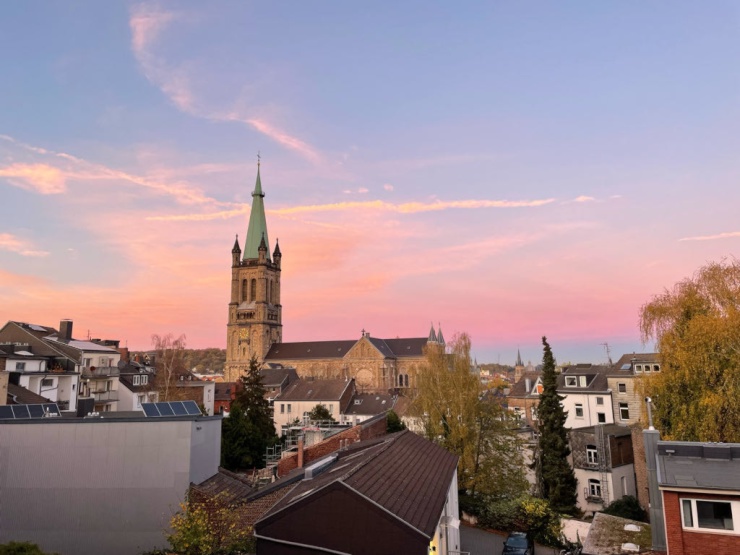 Ausblick vom Balkon im Sommer