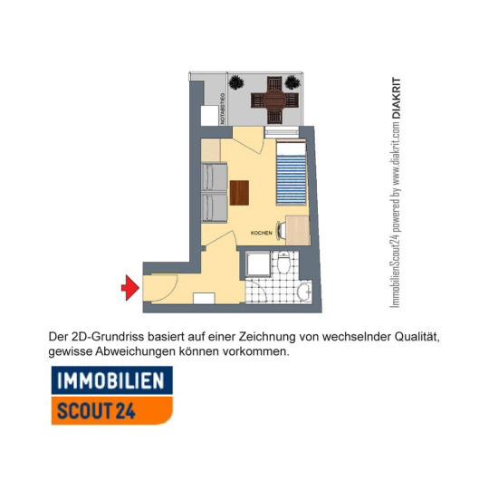 Möblierte 1-Zimmer-Wohnung für Studenten – Fromundstr., 81547 München Obergiesing-Fasangarten – Vorschaubild 10