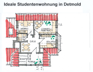 Anzeigenbild: Ideale Studentenwohnung in Detmold, gut geeignet auch für 2er-WG