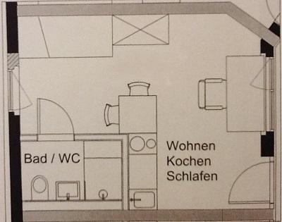 Ab November: teilmöblierte Einzimmerwohnung – 91052 Erlangen Innenstadt – Vorschaubild 3