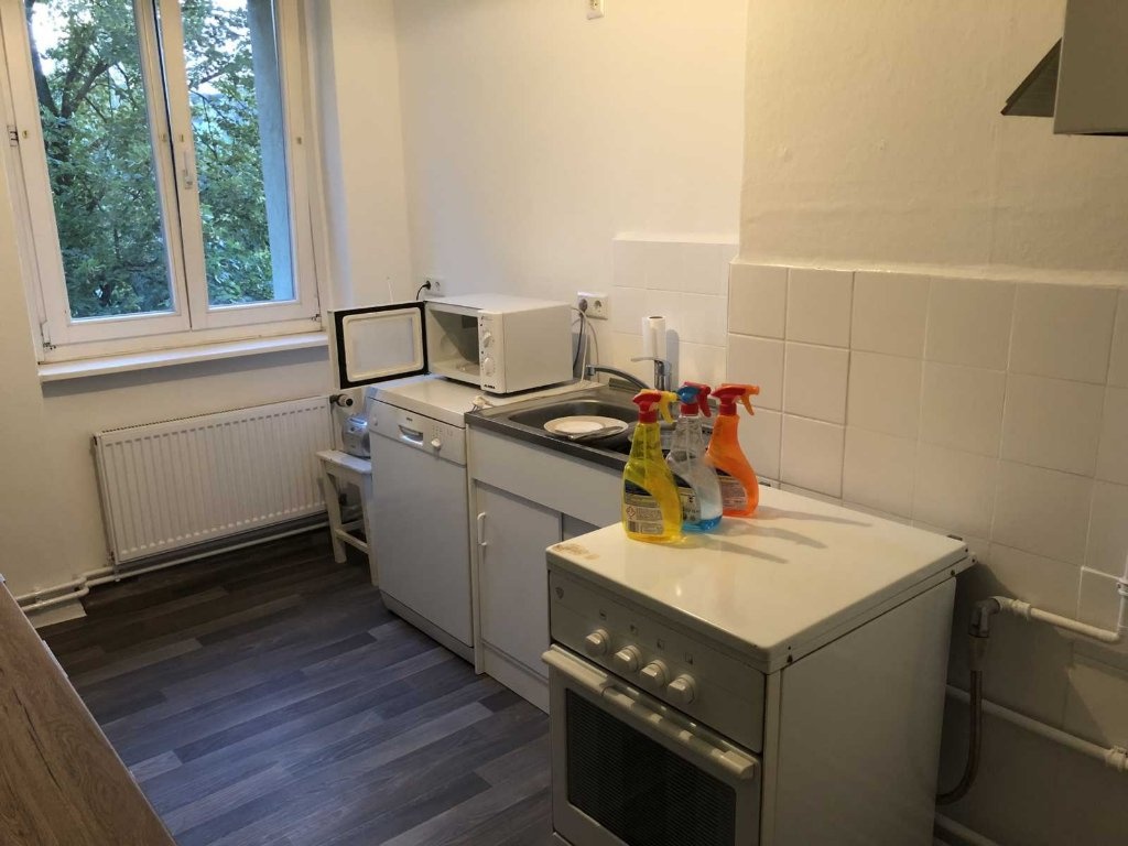 Estudio Mitte Schwedter Str. - Küche - Gasherd, Handspüle, Spülmaschine, Mikrowelle