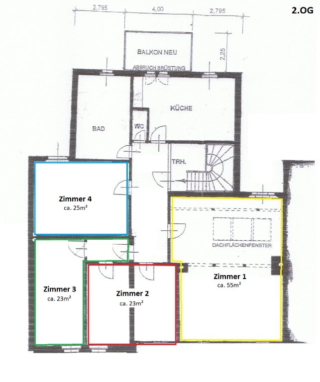 WG-Zimmer Hanau Wilhelmstraße - Grundriss