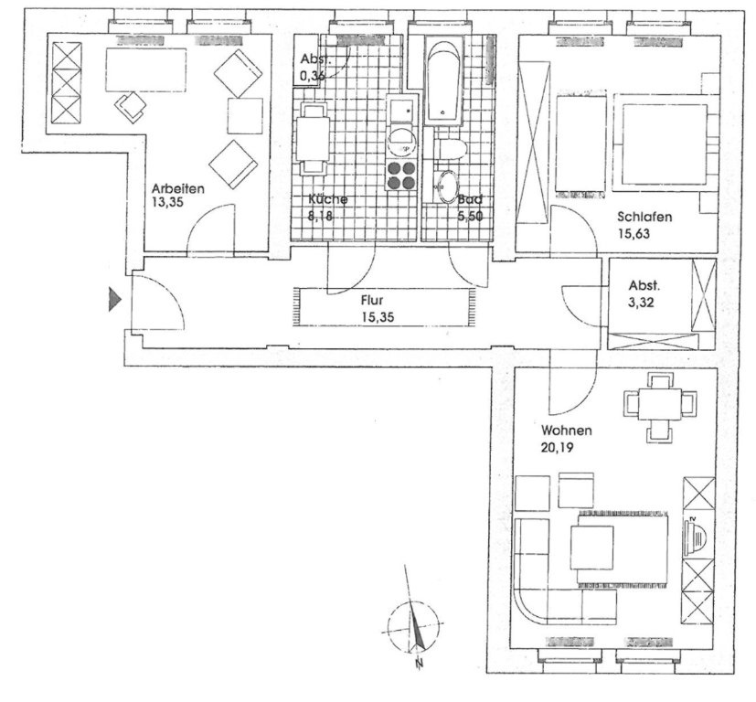 Apartamento Berlin Karl-Marx-Allee 55 - Grundriss