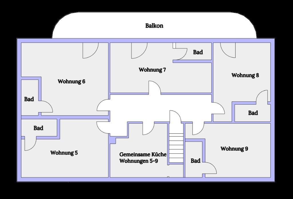 Renovierte Wohnung mit gemeinsamer Küche - Nahe Uni, Klinikum und Innenstadt! – 68167 Mannheim Käfertal – Vorschaubild 2