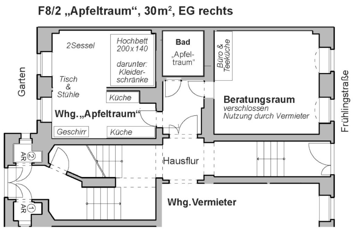 1-Raum-Wohnung in der Dresdner Neustadt, vollmöbliert, 1155 €/Monat – Frühlingstr. 8, 1099 Dresden Äußere Neustadt – Vorschaubild 5