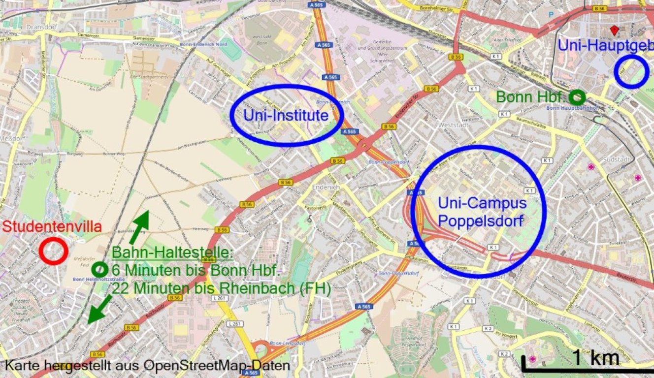 WG-Zimmer Lessenich Alter Heerweg 105 - Lagekarte