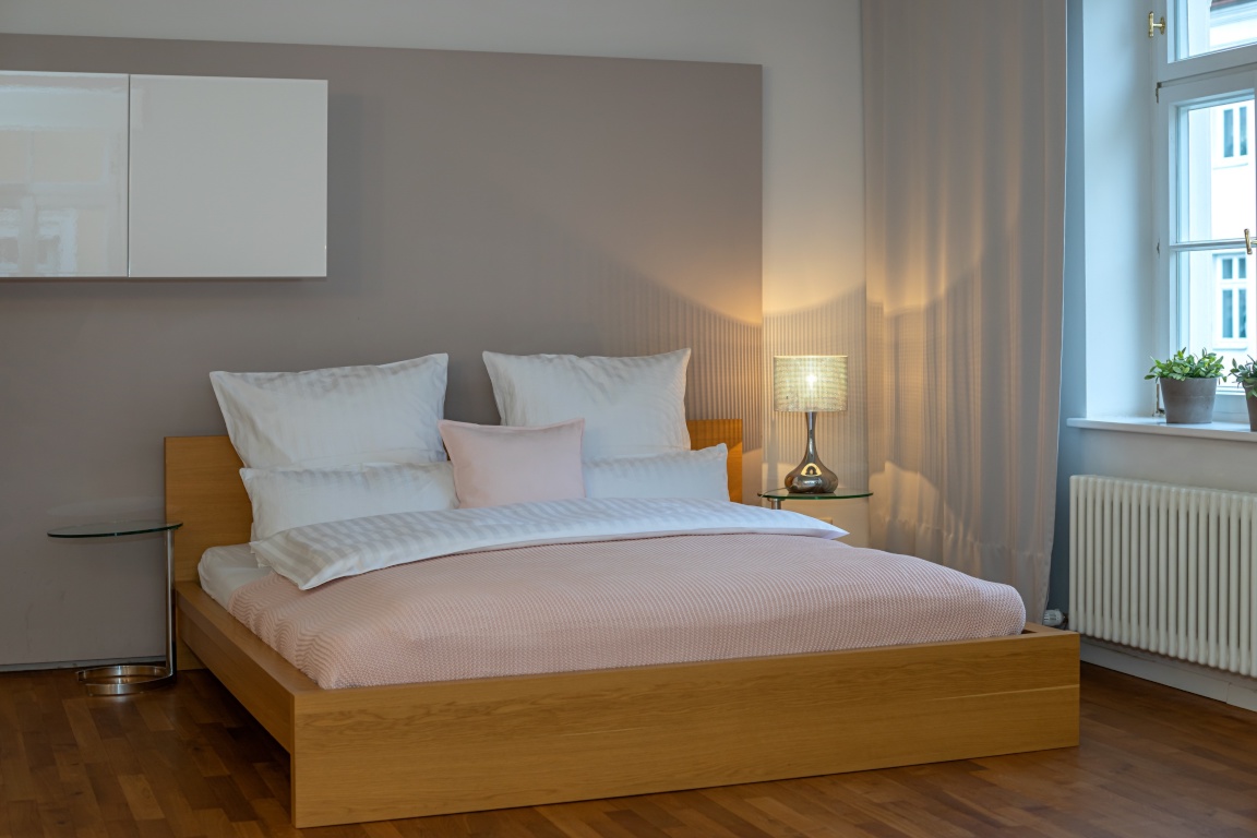 1-Zimmer-Wohnung Sendling Oberländerstraße 29 - Schlafbereich – Doppelbett