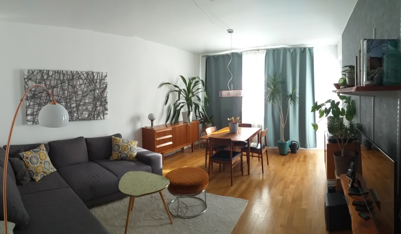 Wohnung Kreuzberg Alexandrinenstraße - Sunny living room in mid century style