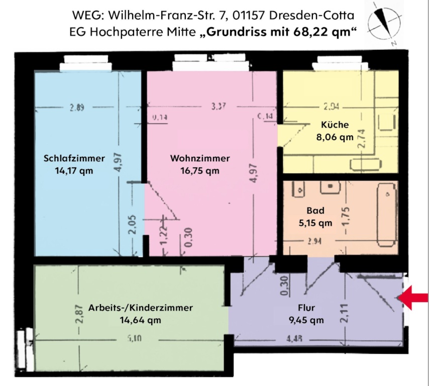 Exklusiv möblierte 3-Zimmer-Altbauwohnung in historischer Jugendstilvilla - Ihr stilvolles Zuhause auf Zeit in Dresden – Wilhelm-Franz-Strasse 7, 1157 Dresden Cotta – Vorschaubild 16