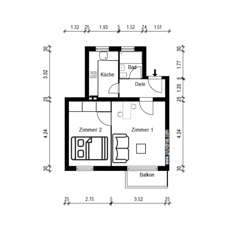 Flat Schöneberg Courbièrestraße 7 - Grundriss