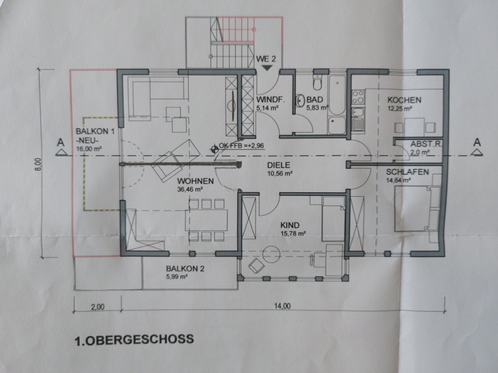 Flat Giessen Marburger Straße 216 - Grundriss OG
