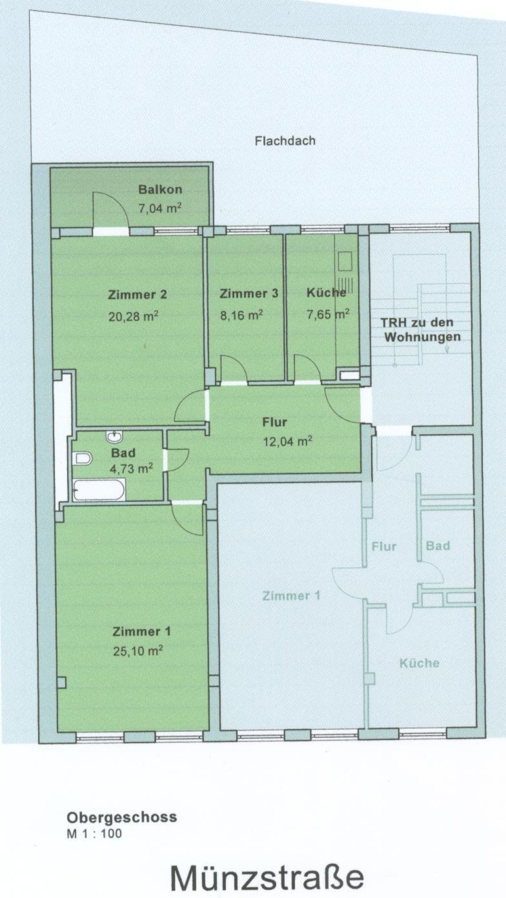 WG geeignete 3-Zimmer-Dachterrassen-Wohnung für 2 Personen – Münzstraße, 38100 Braunschweig Innenstadt – Vorschaubild 4