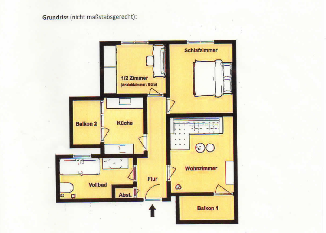 2,5 Wohnung in Hamburg-Hamm mit zwei Balkonen von 30.08. bis zum 28.9. Wohnraumschutznummer DEU-02000000-32-0012345-26 BEFRISTET – Caspar Vogh Str 69, 20535 Hamburg Hamm-Nord – Vorschaubild 2