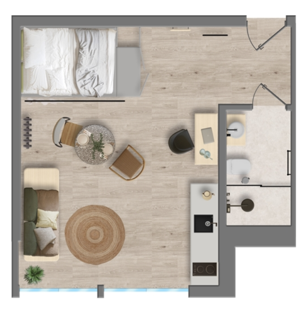 Großes Studio in Aachen Coliving | POHA House – Theaterplatz 1, 52062 Aachen Aachen – Vorschaubild 4