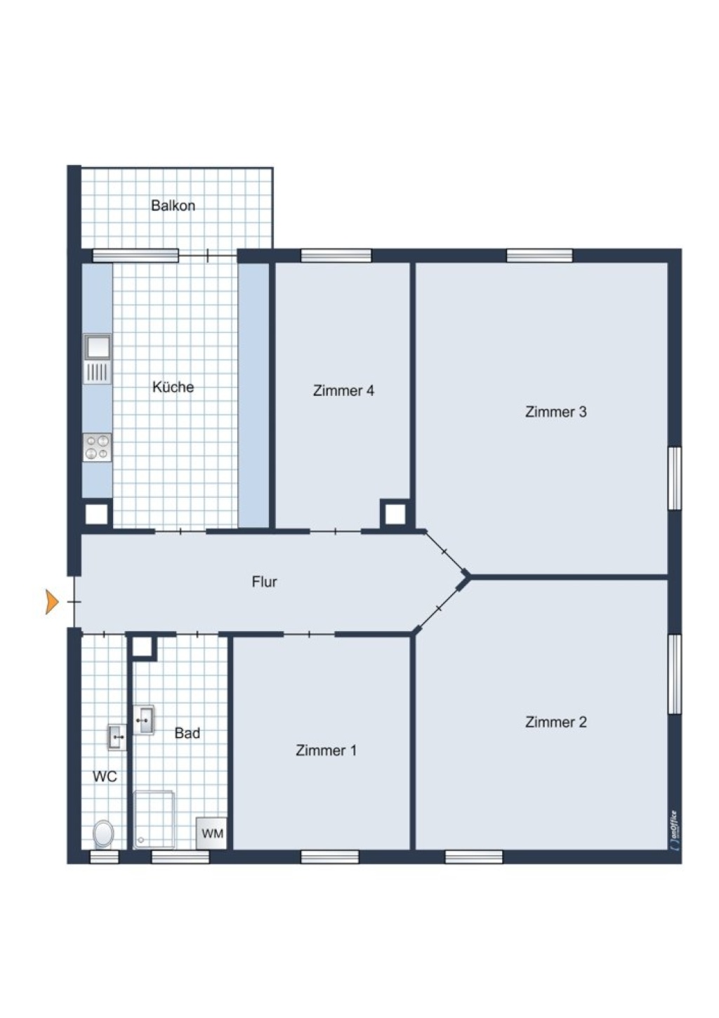 WG-Zimmer Zuffenhausen Sachsenstraße 25 - Grundriss
