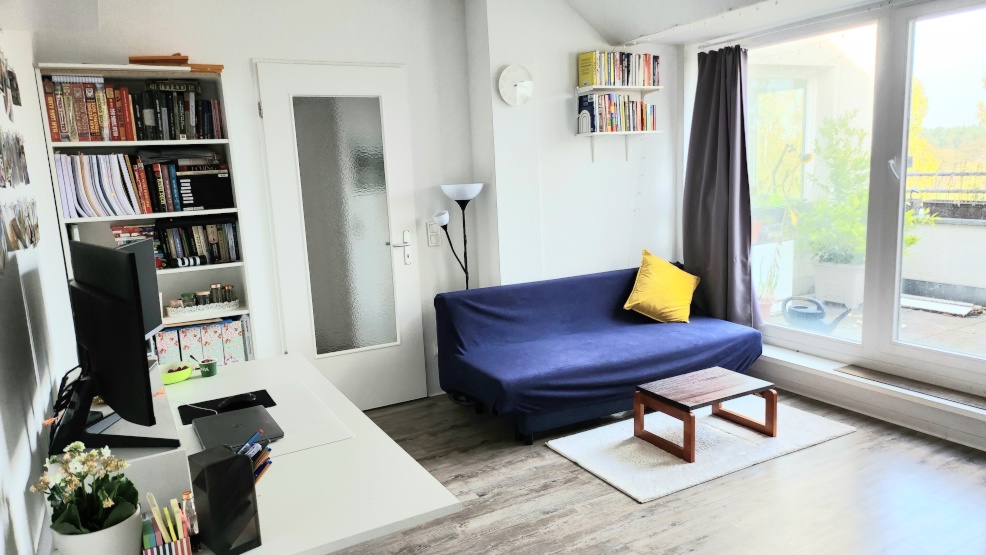 1.5Zimmer Wohnung voll möbliert, Küche voll eingerichtet mit Balkon in