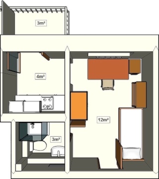 Imagen del anuncio: Suche Nachmieter/in für mein möbliertes Einzelappartement im Studentenwohnheim Haus 4, Am Schwanenteich 8, Mittweida. Verfügbar ab dem 01.02.2024. Perfekt für Studierende, mit großer Küche und Balkon, inkl. Gigabit-Internet und allen Nebenkosten nur 270€!