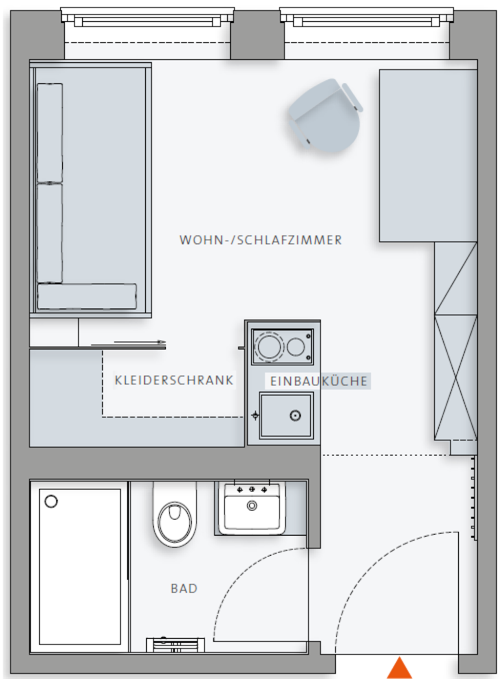 1-Zimmer-Apartment in Studentenwohnheim in Harburg Vivo Phoenix – Hannoversche Strasse 88, 21079 Hamburg Harburg – Vorschaubild 2