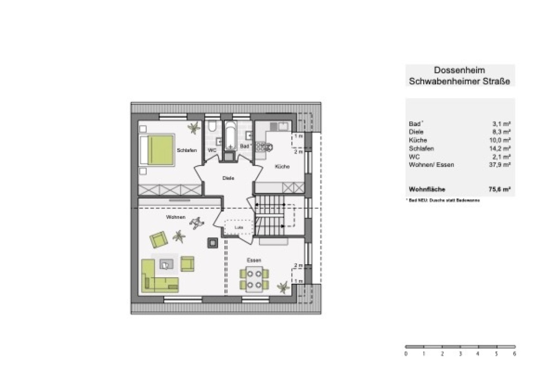 Wohnung in TOP-Lage - auch WG-geeignet - mit Infrastruktur und Nähe zu Universität/Heidelberg! – Schwabenheimer Straße 27, 69221 Heidelberg Dossenheim – Vorschaubild 8