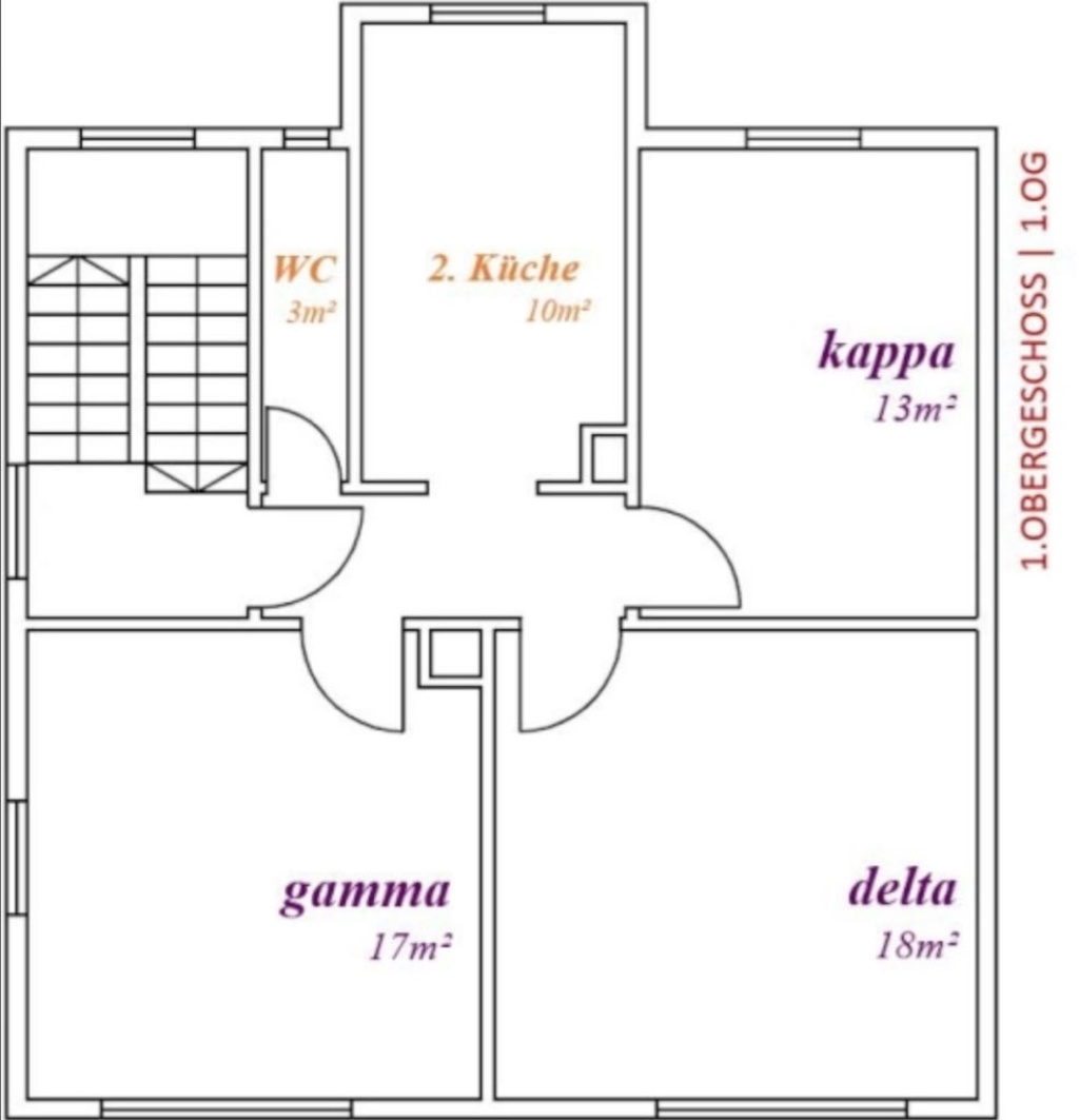 Flatshare Stammheim Wigandstraße 4 - Grundriss 1.OG