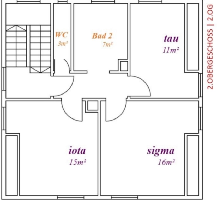 Flatshare Stammheim Wigandstraße 4 - Grundriss 2.OG