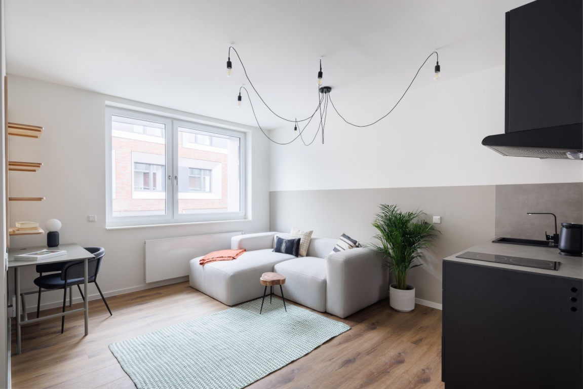 Furnished big studio apartment at the Hauptbahnhof.... Unlimited contract | Anmeldung possible | Inclusive community – 48155 Münster Centrum – Vorschaubild 3