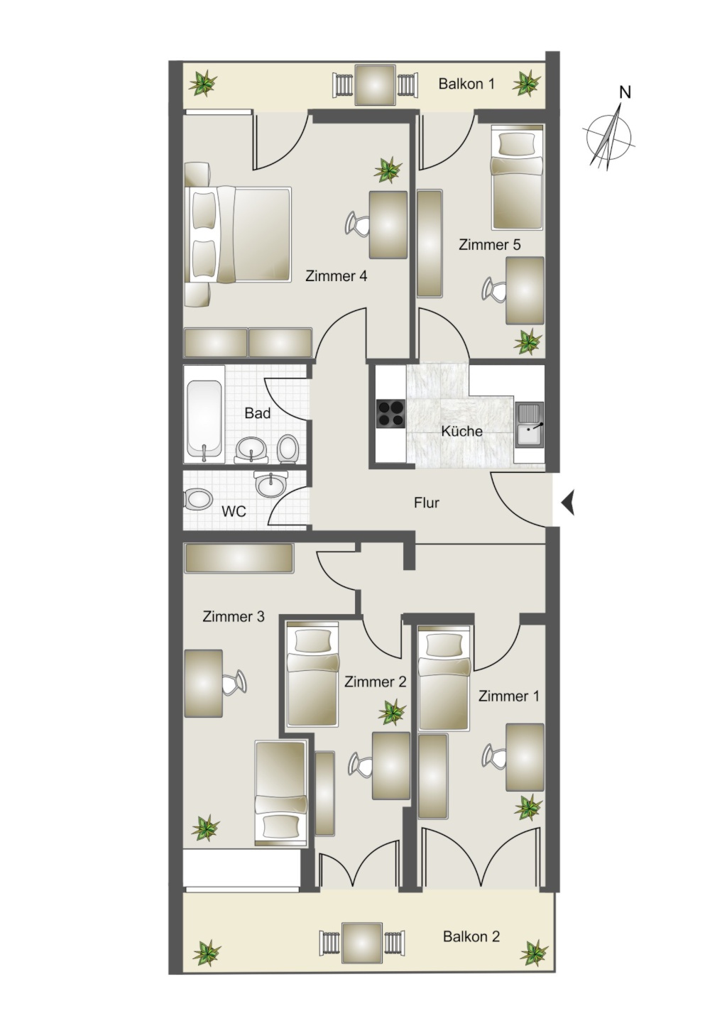 WG-Zimmer Laim Wilhelm-Riehl-Straße 24 - Grundriss