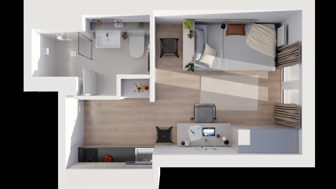 THE FIZZ Hamburg Hammerbrook – Fully furnished apartments for students – Sachsenstraße 17, 20097 Hamburg Hamburg-Mitte - Hamburg St. Georg – Vorschaubild 9