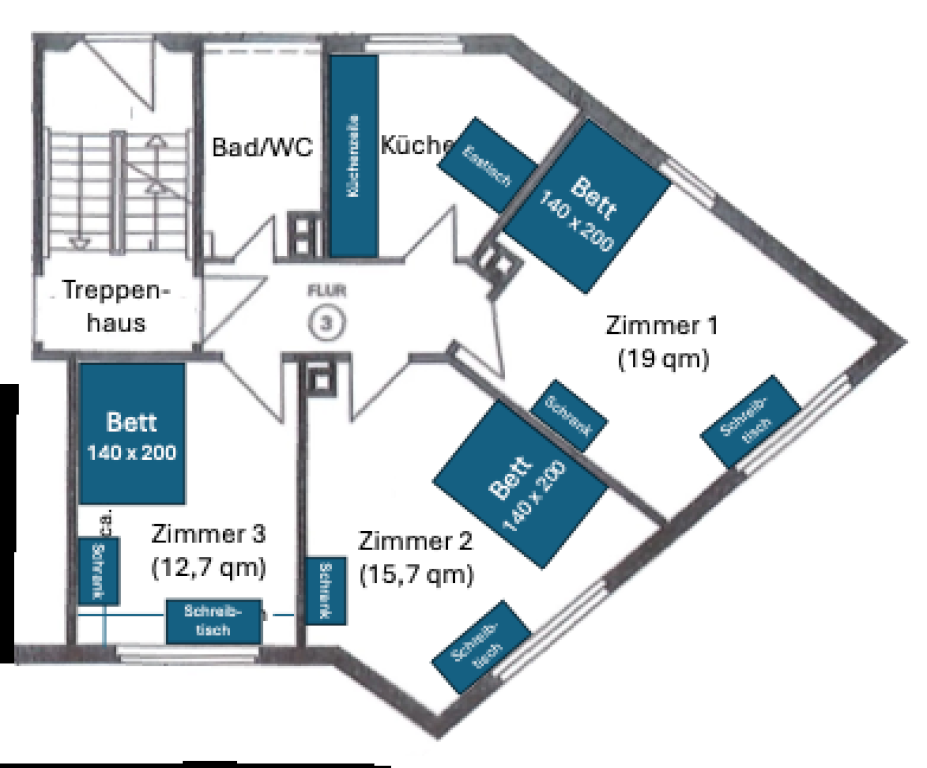 Flatshare Degerloch Karl-Pfaff-Straße 9 - Grundriss