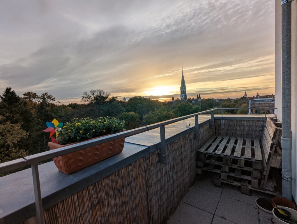 Wohnung Kreuzberg Hasenheide - South terrace sunset