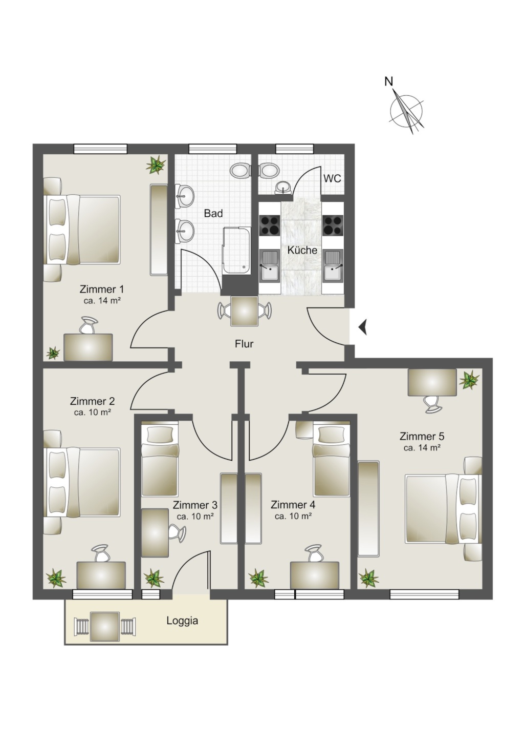 WG-Zimmer Laim Endelhauserstraße 2 - Grundriss