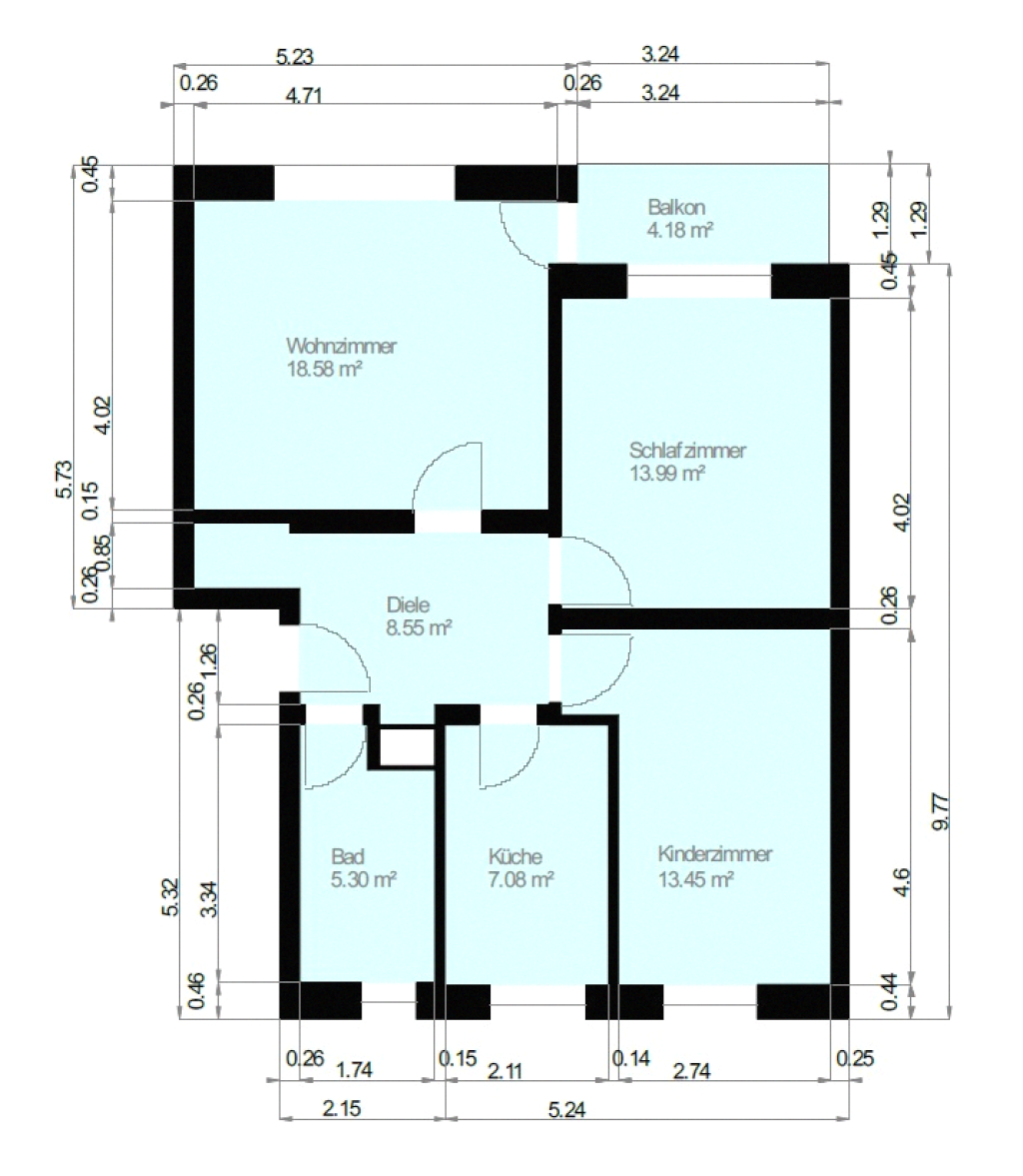 Habitación en WG Allach-Untermenzing Simonsfeldstraße 26 - Grundriss
