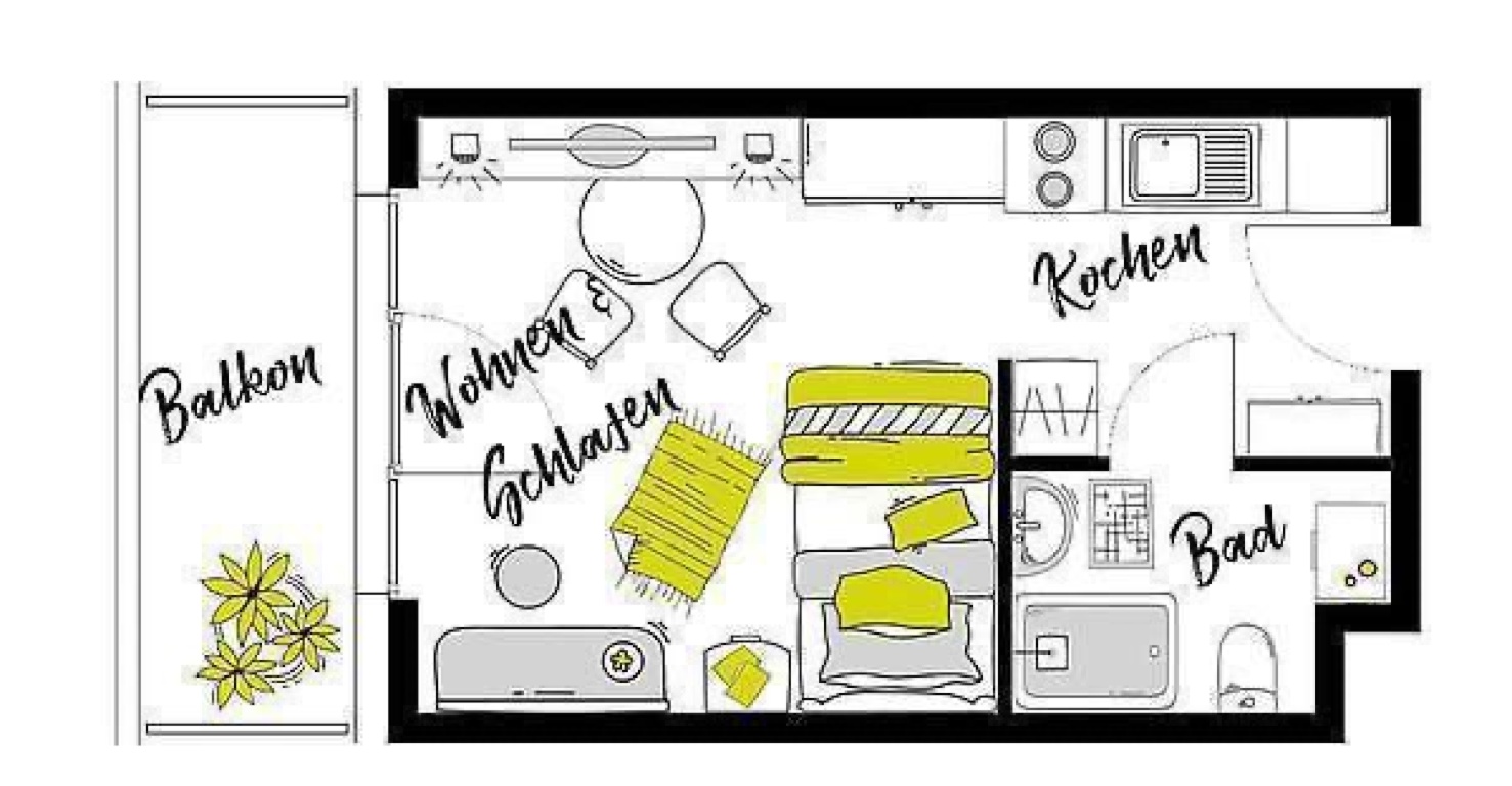 TEMPORARY 1-bedroom apartment for rent in Lichtenberg – Balatonstraße, 10319 Berlin Lichtenberg – Vorschaubild 2