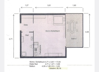Ad image: 1-room apartment *ZENTRAL* nicely furnished, ready for spoon & with balcony