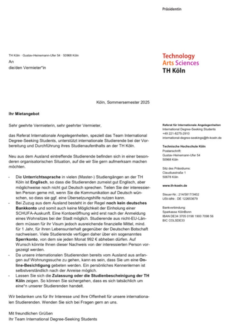 Anzeigenbild: Studentin sucht ein Zuhause in Köln linksrheinisch