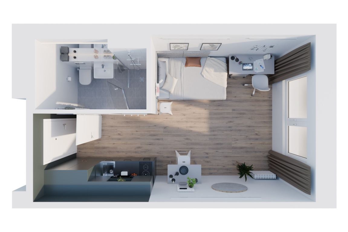 THE FIZZ Ludwigshafen - Mannheim – Vollmöblierte Single Apartments für Studierende – 67061 Ludwigshafen am Rhein Mitte – Vorschaubild 13