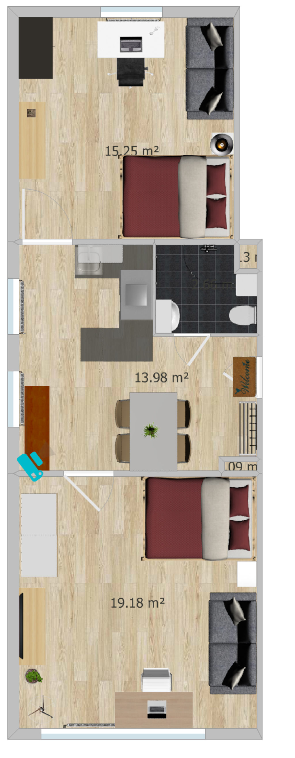 Zwei Zimmer 2ZKB EG, frisch renoviert, Ideal für WG, mit Garten in zentraler Lage – Osningstraße 26, 49082 Osnabrück Schölerberg – Vorschaubild 14