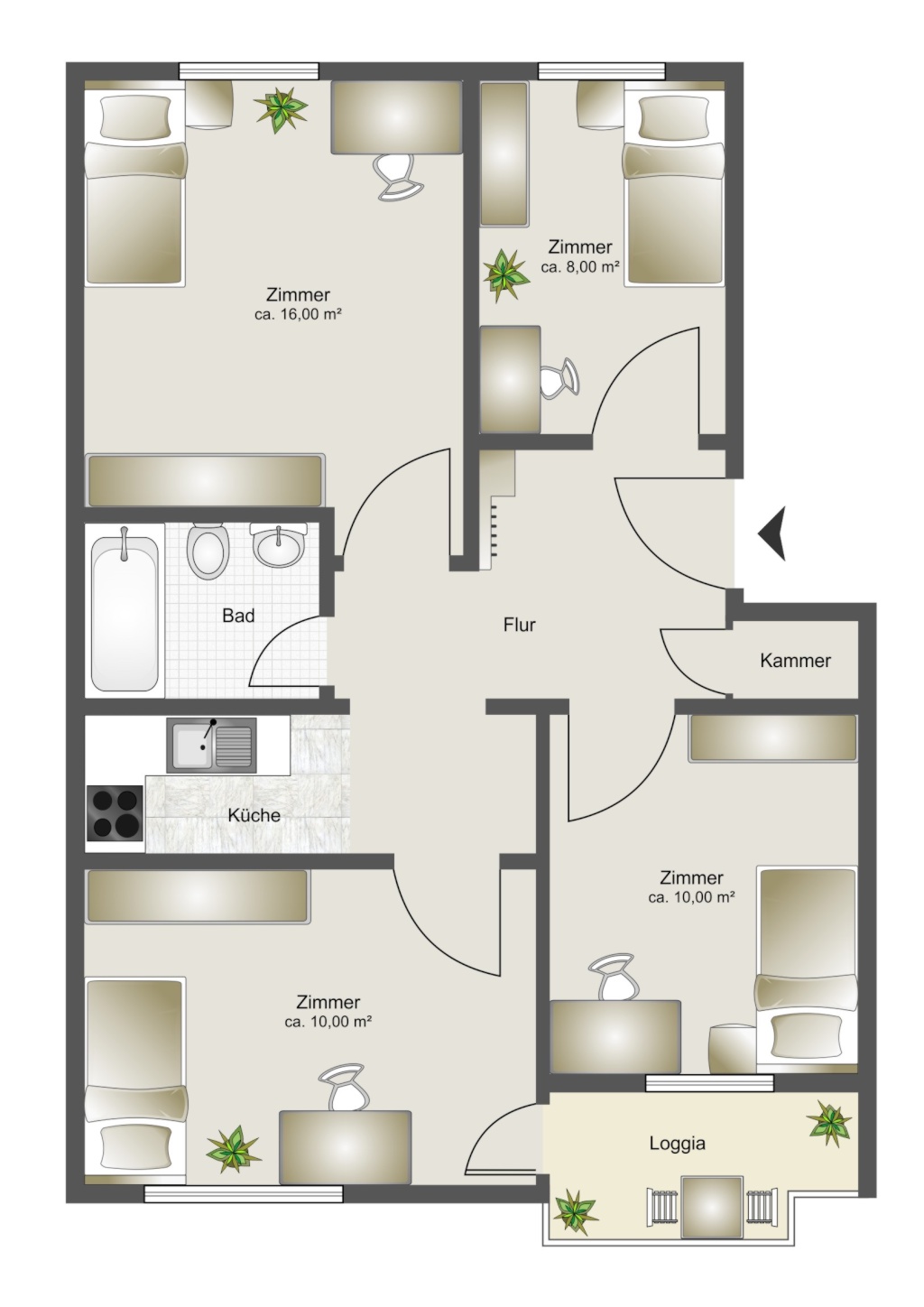 Flatshare Pasing Blumenauer Straße 14 - Grundriss