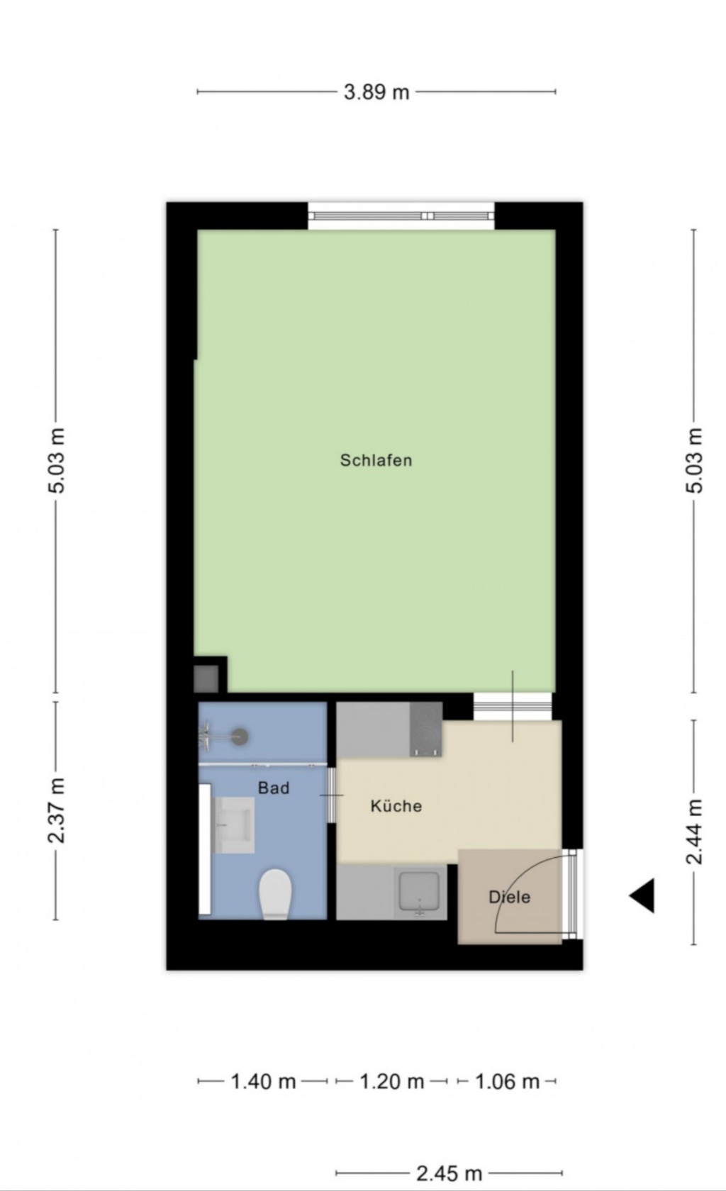 Apartamento Hafen Brückenstraße 16 - Grundriss