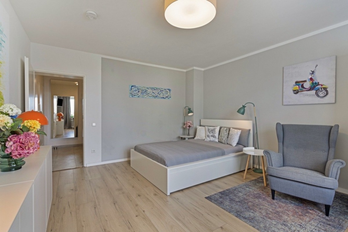 Apartamento Hafen Brückenstraße 16 - Blick aufs Bett