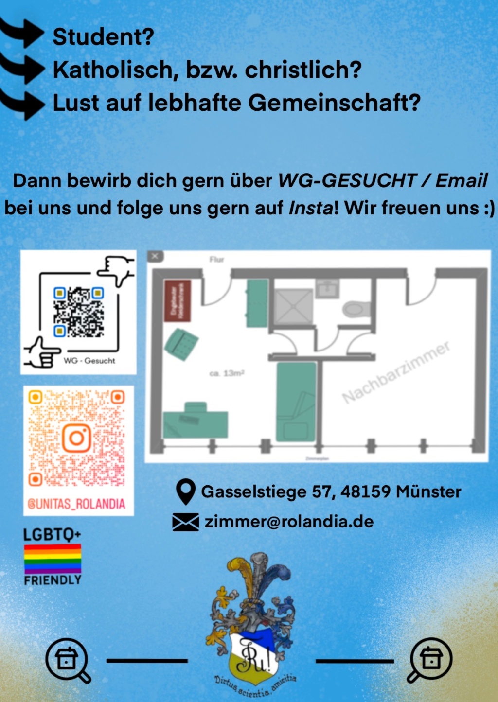 WG-Zimmer Centrum Gasselstiege 57 - Flyer (Rückseite)