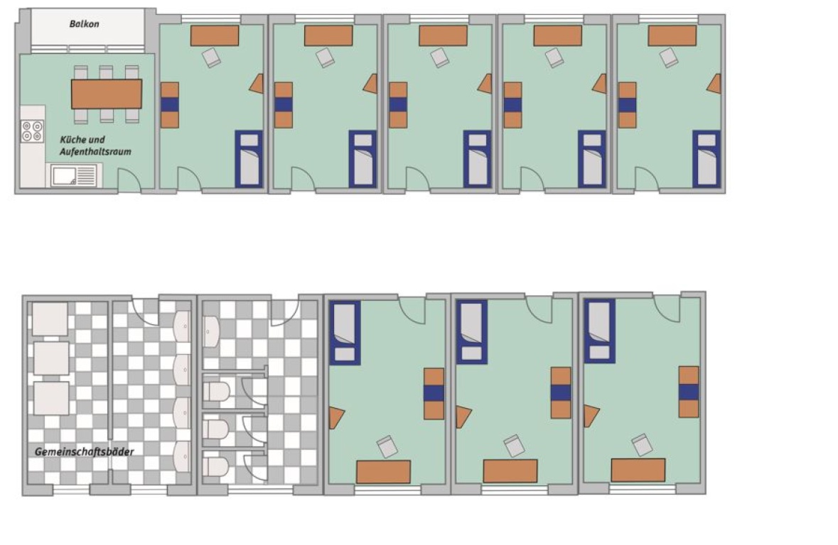 1-Zimmer-Wohnung Greifswald Makarenkostraße 48 - WG.komplett