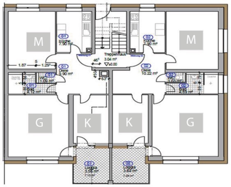 WG-Zimmer Königswiesen-Dechbetten-Großprüfening Boessnerstraße  3d - Grundriss