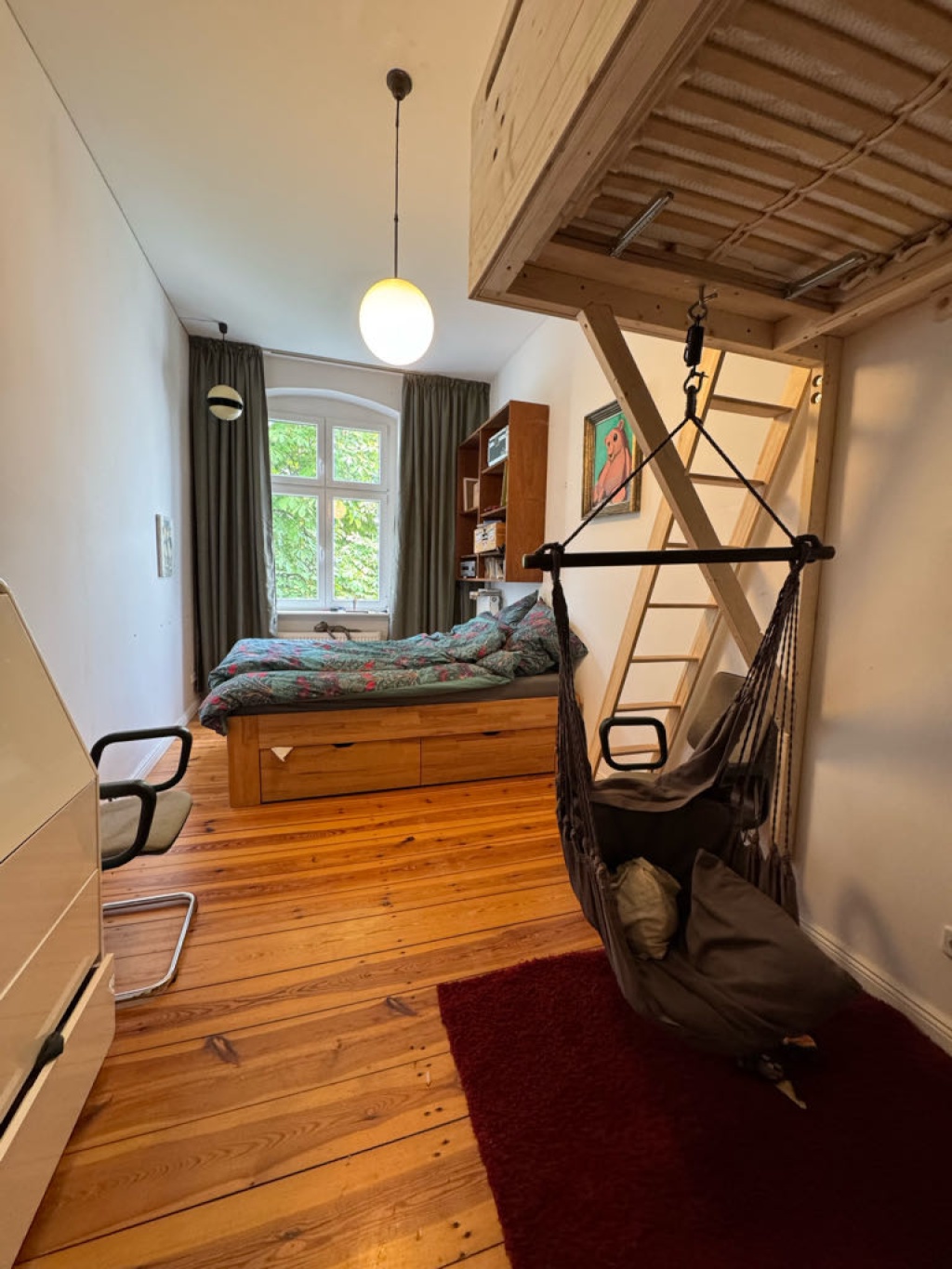 Apartamento Neukölln Karl-Kunger-Str.  63 - Schlafzimmer mit zusätzlichem Hochbett für eine Person