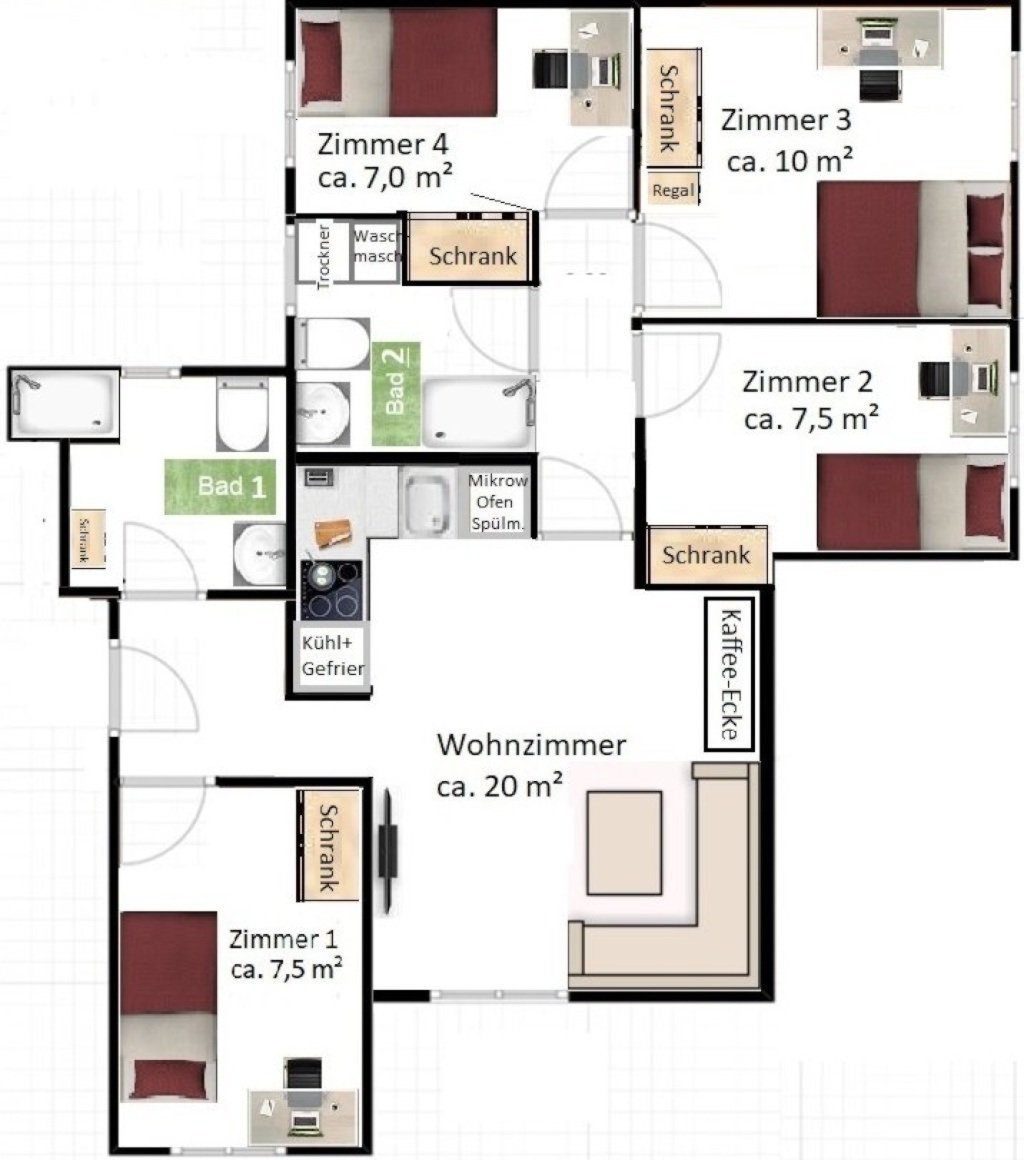Habitación en WG Embajadores - Calle Martin de Vargas 5 - Grundriss WG Embajadores