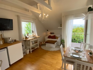 Anzeigenbild: Vollausgestattetes Studio mit traumhafter Aussicht für Wochenendpendler/-in