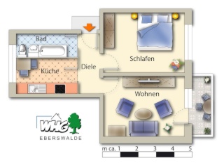 Ad image: Renovated 2 room apartment with balcony & elevator – Entrance from now until 01.09.2025