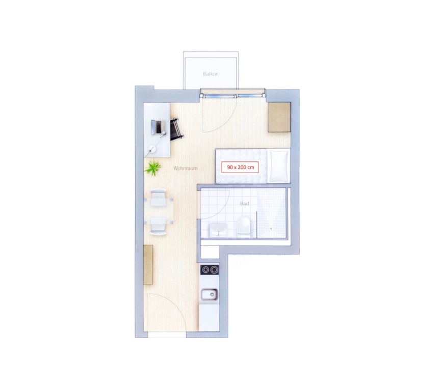 1-Zimmer-Wohnung Obergiesing-Fasangarten Chiemgaustraße 138A - Bild 2
