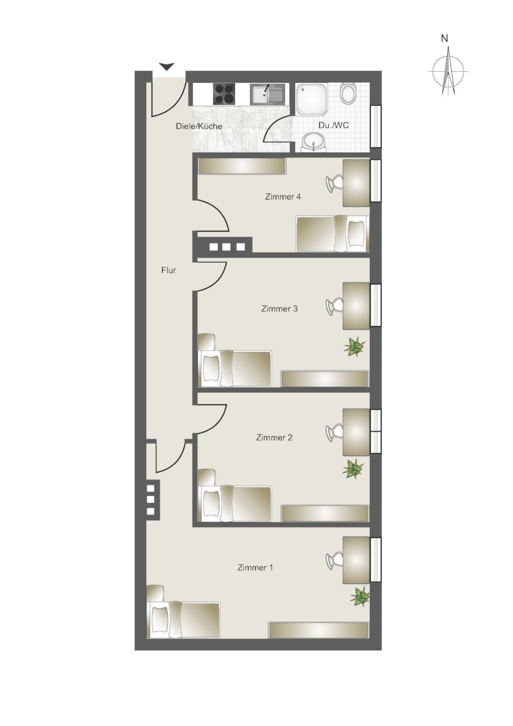 WG-Zimmer Schwanthalerhöhe Landsberger Str. 117a - Grundriss