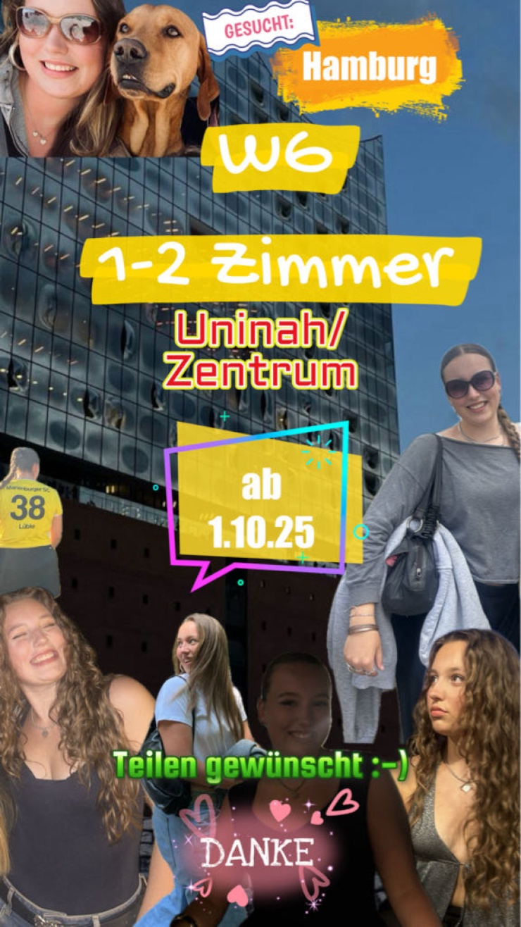 Ad image: Stagent (19) looking for 1-room apartment near center/uni HH